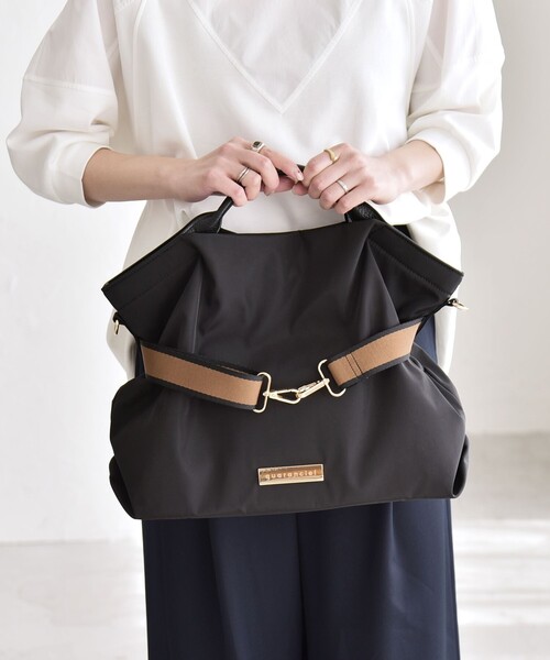 quaranciel（カランシエル）の「quaranciel: ラインベルト 2way ショルダー トート バッグ（A4対応）（トートバッグ・レディース・ブラック/ベージュ/ナチュラル・ONE SIZE）」の12枚目の写真