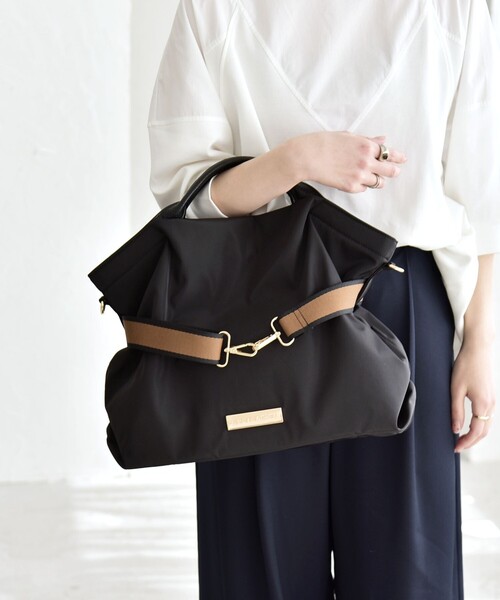 quaranciel（カランシエル）の「quaranciel: ラインベルト 2way ショルダー トート バッグ（A4対応）（トートバッグ・レディース・ブラック/ベージュ/ナチュラル・ONE SIZE）」の14枚目の写真