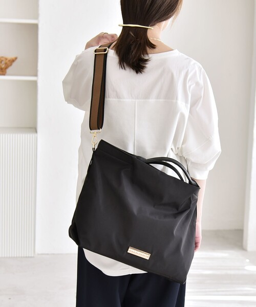 quaranciel（カランシエル）の「quaranciel: ラインベルト 2way ショルダー トート バッグ（A4対応）（トートバッグ・レディース・ブラック/ベージュ/ナチュラル・ONE SIZE）」の15枚目の写真