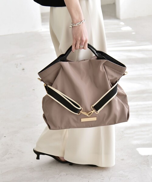 quaranciel（カランシエル）の「quaranciel: ラインベルト 2way ショルダー トート バッグ（A4対応）（トートバッグ・レディース・ブラック/ベージュ/ナチュラル・ONE SIZE）」の19枚目の写真