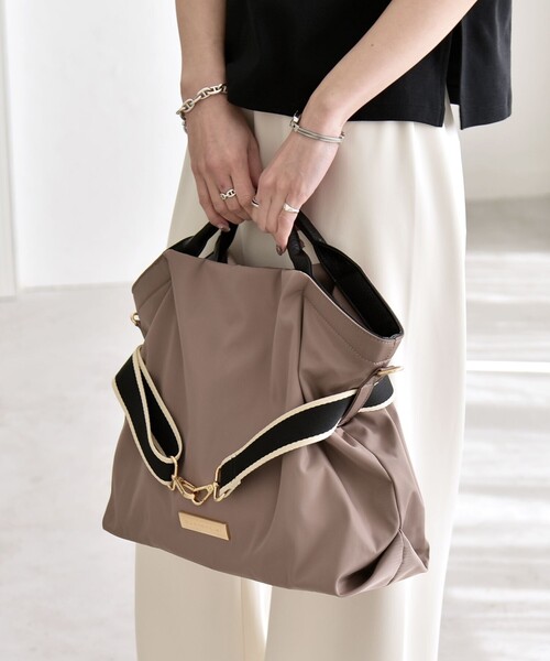 quaranciel（カランシエル）の「quaranciel: ラインベルト 2way ショルダー トート バッグ（A4対応）（トートバッグ・レディース・ブラック/ベージュ/ナチュラル・ONE SIZE）」の21枚目の写真