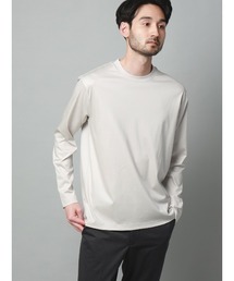 クルーネックTシャツ/長袖/ウォッシャブル/形態安定/シルケットスムースコットン/無地