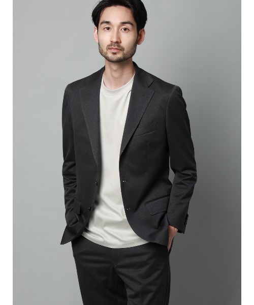 SUIT SQUARE（スーツスクエア）の「クルーネックTシャツ／長袖／ウォッシャブル／形態安定／シルケットスムースコットン／無地（Tシャツ/カットソー・メンズ・ネイビー/グレー/ホワイト・L/M/S/LL）」の15枚目の写真
