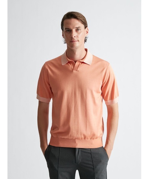 24SS！ARMANI COLLEZIONI レーヨン スキッパー ポロシャツ GIORGIO