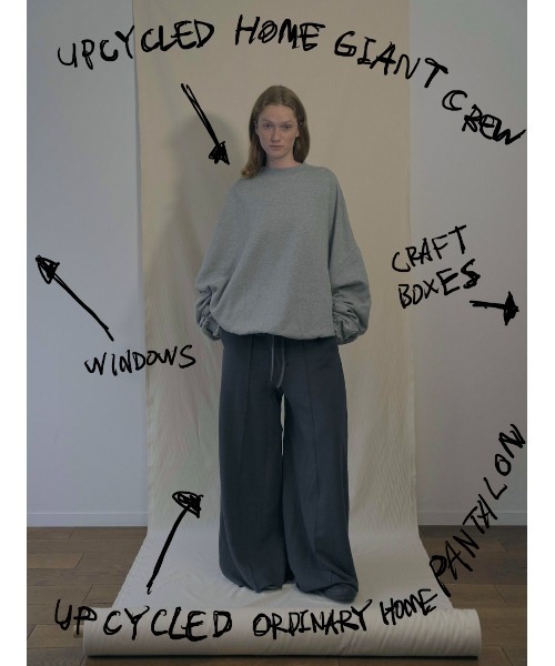 SHINYAKOZUKA(シンヤコヅカ)の「UPCYCLED HOME GIANT CREW(スウェット・メンズ・ヘザーグレー・X-SMALL/MEDIUM/SMALL)」の2枚目の写真