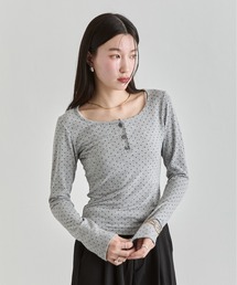 Dot Henley Top / ドットヘンリートップス