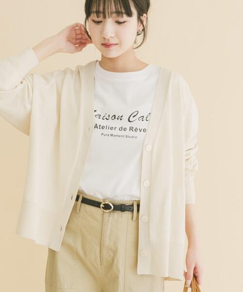 ITEMS URBANRESEARCH(アイテムズ アーバンリサーチ)の「『UVカット/洗濯可』Vネックオーバーカーディガン(楽着シリーズ)(ニット/セーター・レディース・オフホワイト/ブラック/ベージュ/レッド・FREE)」の14枚目の写真
