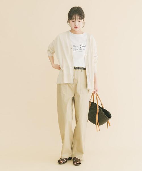 ITEMS URBANRESEARCH(アイテムズ アーバンリサーチ)の「『UVカット/洗濯可』Vネックオーバーカーディガン(楽着シリーズ)(ニット/セーター・レディース・オフホワイト/ブラック/ベージュ/レッド・FREE)」の17枚目の写真