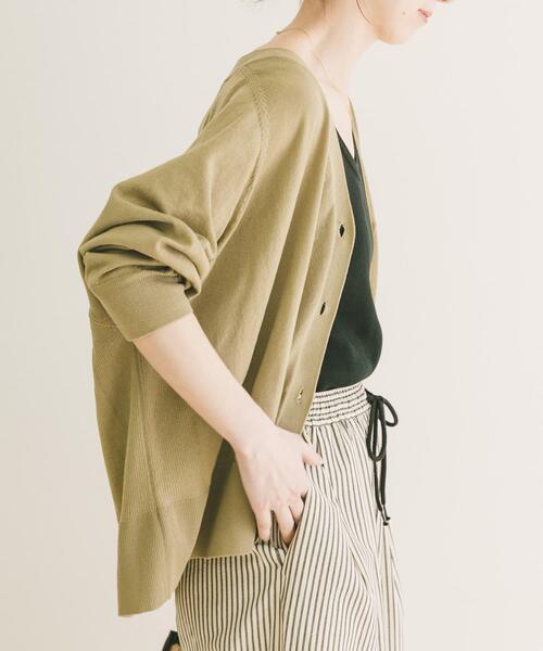 ITEMS URBANRESEARCH（アイテムズ アーバンリサーチ）の「Vネックオーバーカーディガン(楽着シリーズ)（ニット/セーター・レディース・オフホワイト/ブラック/ベージュ/レッド・FREE）」の22枚目の写真