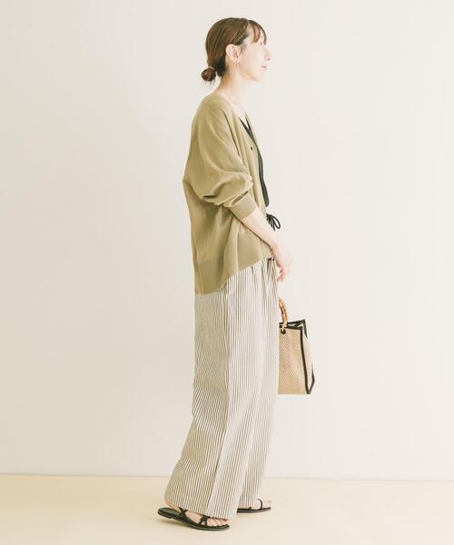 ITEMS URBANRESEARCH（アイテムズ アーバンリサーチ）の「Vネックオーバーカーディガン(楽着シリーズ)（ニット/セーター・レディース・オフホワイト/ブラック/ベージュ/レッド・FREE）」の20枚目の写真