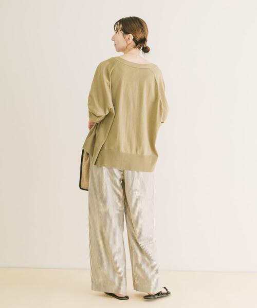 ITEMS URBANRESEARCH（アイテムズ アーバンリサーチ）の「Vネックオーバーカーディガン(楽着シリーズ)（ニット/セーター・レディース・オフホワイト/ブラック/ベージュ/レッド・FREE）」の19枚目の写真