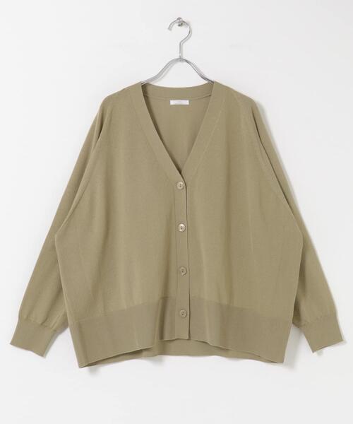 ITEMS URBANRESEARCH（アイテムズ アーバンリサーチ）の「Vネックオーバーカーディガン(楽着シリーズ)（ニット/セーター・レディース・オフホワイト/ブラック/ベージュ/レッド・FREE）」の16枚目の写真