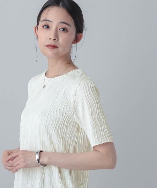 GLOBAL WORK（グローバルワーク）の「MATINEE LINE/ナミナミストライプ半袖T/658131（Tシャツ/カットソー・レディース・ブラック/アイボリー/ライトグリーン/ブラウン・LARGE/MEDIUM）」の10枚目の写真