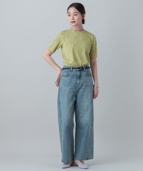 GLOBAL WORK（グローバルワーク）の「MATINEE LINE/ナミナミストライプ半袖T/658131（Tシャツ/カットソー・レディース・ブラック/アイボリー/ライトグリーン/ブラウン・LARGE/MEDIUM）」の22枚目の写真