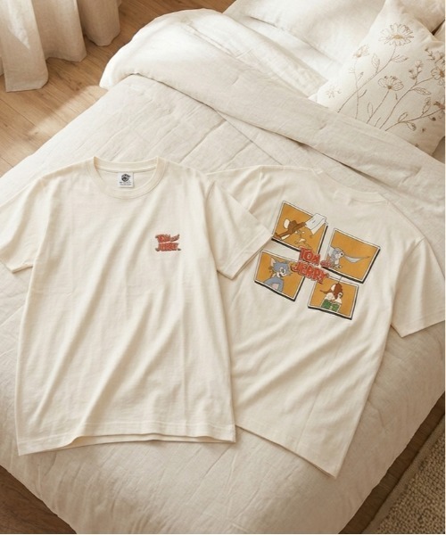 Tom&Jerry(トムアンドジェリー)の「【TOM & JERRY/トムとジェリー】キャラクタープリント半袖Tシャツ(Tシャツ/カットソー・レディース・クリーム/オフホワイト/ブラック/ミント・LARGE/MEDIUM)」の4枚目の写真