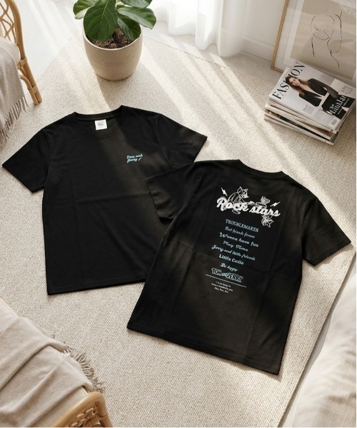 Tom&Jerry(トムアンドジェリー)の「【TOM & JERRY/トムとジェリー】キャラクタープリント半袖Tシャツ(Tシャツ/カットソー・レディース・クリーム/オフホワイト/ブラック/ミント・LARGE/MEDIUM)」の1枚目の写真
