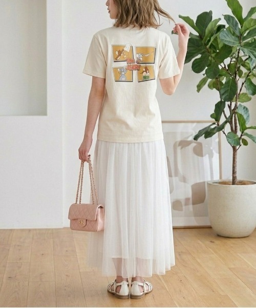 Tom&Jerry(トムアンドジェリー)の「【TOM & JERRY/トムとジェリー】キャラクタープリント半袖Tシャツ(Tシャツ/カットソー・レディース・クリーム/オフホワイト/ブラック/ミント・LARGE/MEDIUM)」の20枚目の写真