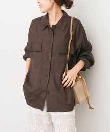 Spick & Span（スピックアンドスパン）の「《洗濯機洗い可》リネンミックスストレッチシャツジャケット（その他アウター）」