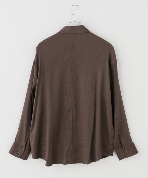 Spick & Span（スピックアンドスパン）の「《洗濯機洗い可》リネンミックスストレッチシャツジャケット（その他アウター・レディース・ベージュ/ブラウン・FREE）」の15枚目の写真