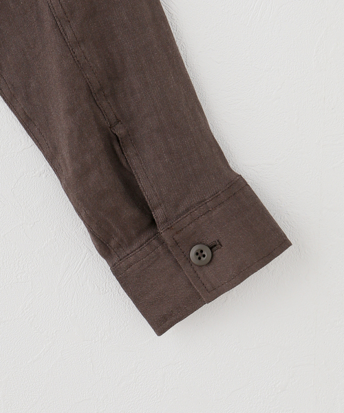 Spick & Span（スピックアンドスパン）の「《洗濯機洗い可》リネンミックスストレッチシャツジャケット（その他アウター・レディース・ベージュ/ブラウン・FREE）」の14枚目の写真