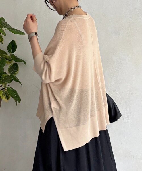 un dix cors（アンディコール）の「UVカットワイドプルオーバー（ニット/セーター・レディース・グリーン/ブラック/ベージュ・FREE）」の14枚目の写真