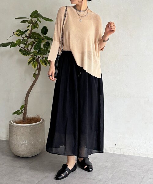 un dix cors（アンディコール）の「UVカットワイドプルオーバー（ニット/セーター・レディース・グリーン/ブラック/ベージュ・FREE）」の15枚目の写真