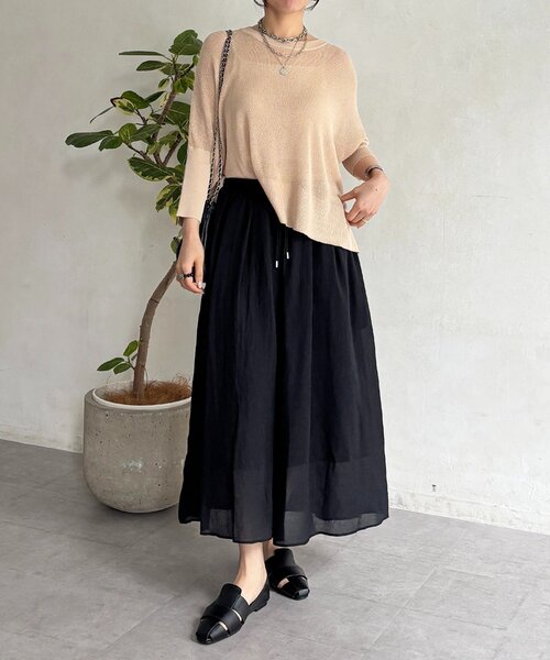 un dix cors（アンディコール）の「UVカットワイドプルオーバー（ニット/セーター・レディース・グリーン/ブラック/ベージュ・FREE）」の17枚目の写真