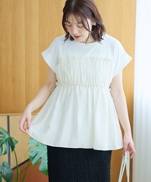 シアードッキング ギャザーフレンチスリーブTシャツ
