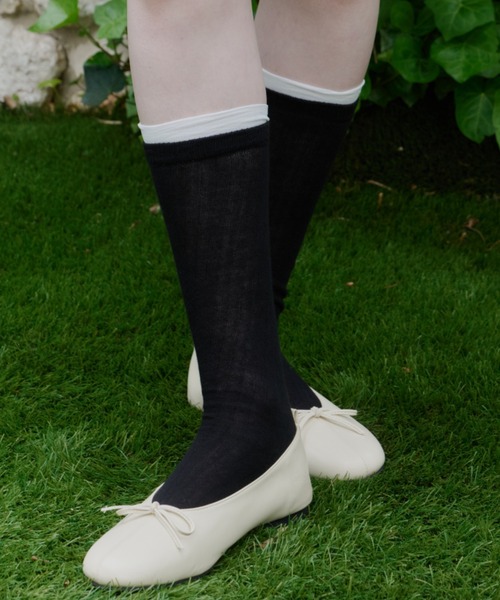 GIUNON(ジウノン)の「loose sheer leyerd socks / ルーズシアーレイヤードソックス(ソックス/靴下・レディース・ホワイト/ブラック・FREE)」の11枚目の写真