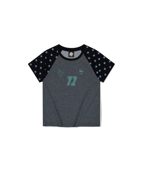 SUNLOVE(サンラブ)の「W All-Star Raglan Tee(Tシャツ/カットソー・レディース・チャコール/ライトブルー・S/M)」の2枚目の写真