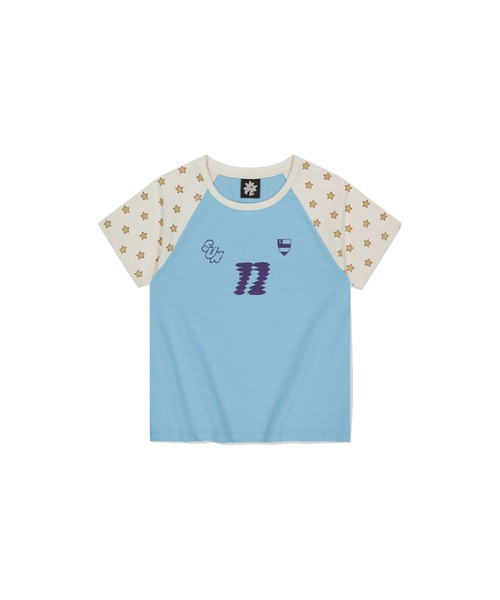 SUNLOVE(サンラブ)の「W All-Star Raglan Tee(Tシャツ/カットソー・レディース・チャコール/ライトブルー・S/M)」の1枚目の写真
