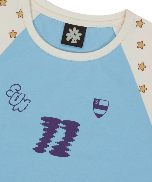 SUNLOVE(サンラブ)の「W All-Star Raglan Tee(Tシャツ/カットソー・レディース・チャコール/ライトブルー・S/M)」の7枚目の写真