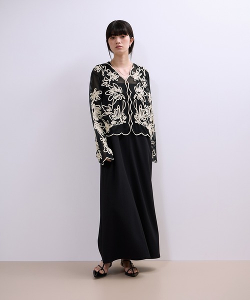 ADAM ET ROPE'(アダムエロペ)の「【WEB限定】メッシュエンブロイダリーカーディガン(カーディガン/ボレロ・レディース・ブラック系その他/ブラック/ホワイト・FREE)」の17枚目の写真
