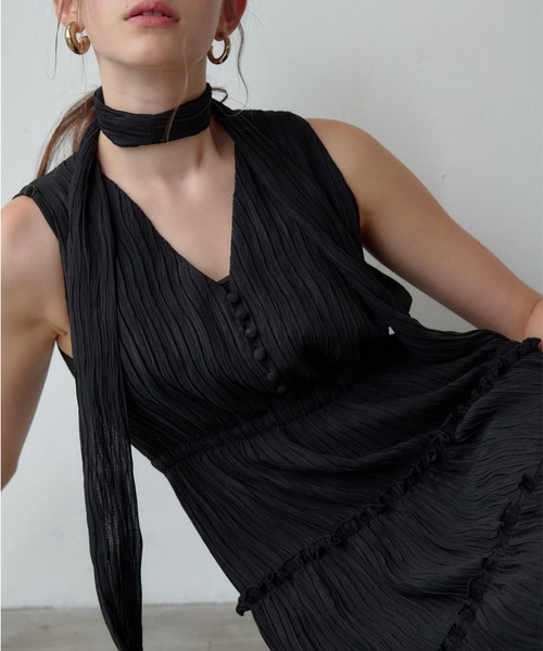 ORGUE(オルグ)の「Tiered flare one-piece/ティアードフレアワンピース(ワンピース・レディース・ブラック/アイボリー・SMALL/MEDIUM)」の14枚目の写真
