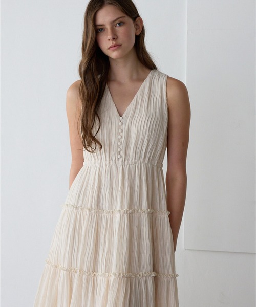 ORGUE(オルグ)の「Tiered flare one-piece/ティアードフレアワンピース(ワンピース・レディース・ブラック/アイボリー・SMALL/MEDIUM)」の10枚目の写真
