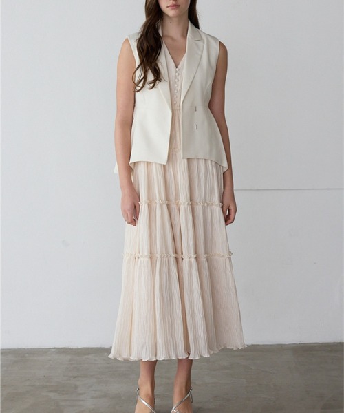 ORGUE(オルグ)の「Tiered flare one-piece/ティアードフレアワンピース(ワンピース・レディース・ブラック/アイボリー・SMALL/MEDIUM)」の11枚目の写真