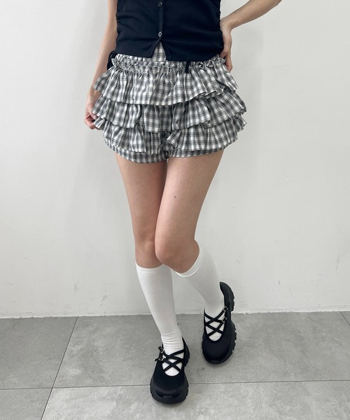 PHILLY（フィリー）の「チェックフリルショートパンツ（その他パンツ・レディース・ブラウン/ブラック・FREE）」の6枚目の写真