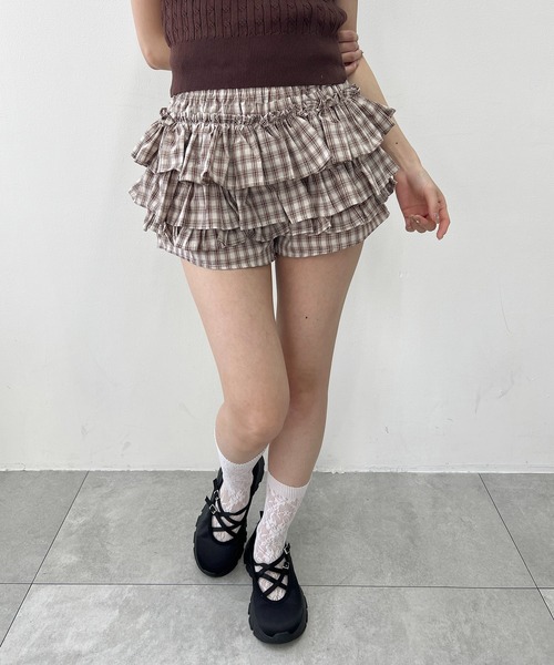 PHILLY（フィリー）の「チェックフリルショートパンツ（その他パンツ・レディース・ブラウン/ブラック・FREE）」の12枚目の写真