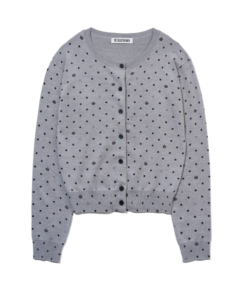 YOUHEE(ユヒ)の「ROSE DOT KNIT CARDIGAN_MELANGE GREY(カーディガン/ボレロ・レディース・その他・FREE)」の6枚目の写真