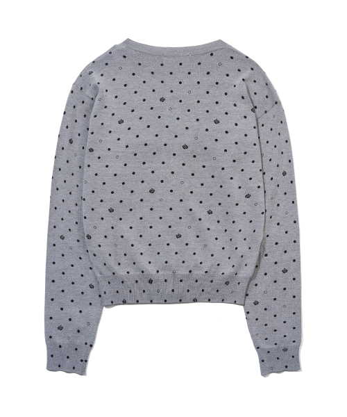 YOUHEE(ユヒ)の「ROSE DOT KNIT CARDIGAN_MELANGE GREY(カーディガン/ボレロ・レディース・その他・FREE)」の7枚目の写真