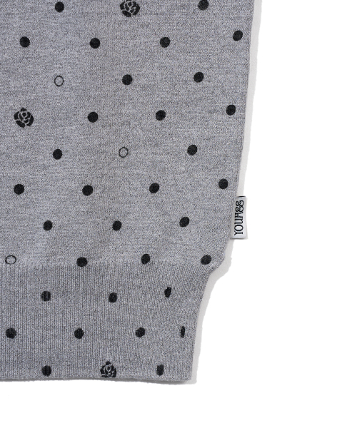 YOUHEE(ユヒ)の「ROSE DOT KNIT CARDIGAN_MELANGE GREY(カーディガン/ボレロ・レディース・その他・FREE)」の4枚目の写真