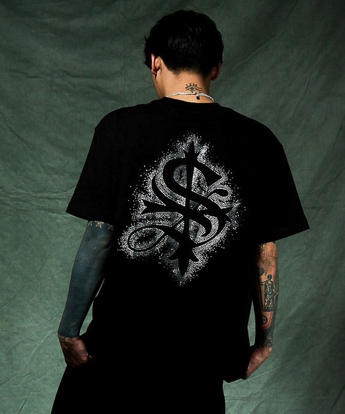 Tシャツ｜Spray Cross Rhinestone Tee｜SUPPLIER（Tシャツ/カットソー