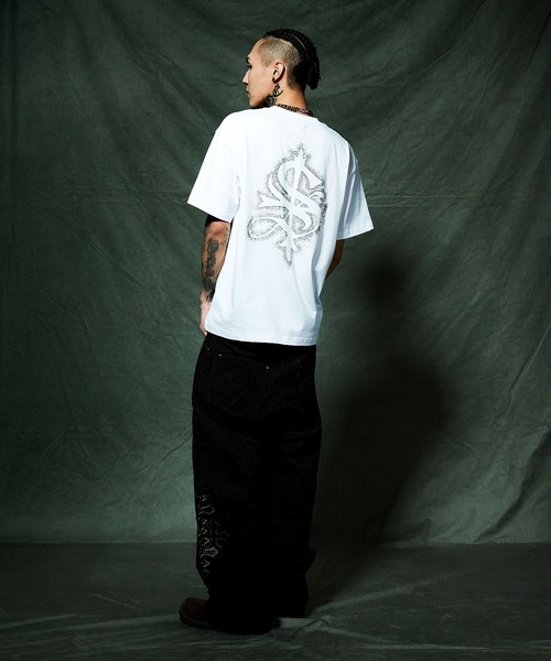 Tシャツ｜Spray Cross Rhinestone Tee｜SUPPLIER（Tシャツ/カットソー