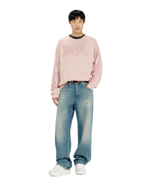 DIESEL(ディーゼル)の「メンズ 長袖Tシャツ T-BOXT-LS-AA4(Tシャツ/カットソー・メンズ・ベージュ系その他/ピンク系その他・LARGE/X-LARGE/SMALL/X-SMALL/XX-LARGE/MEDIUM/XXX-LARGE)」の4枚目の写真