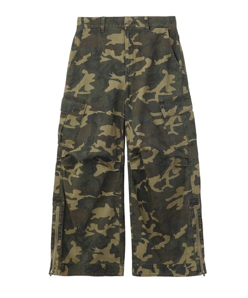 X-girl(エックスガール)の「FADED WIDE LEG FLARE CARGO PANTS(カーゴパンツ・レディース・ブラック/カモフラージュ・S/M)」の11枚目の写真