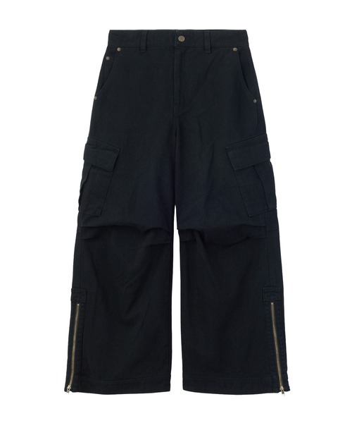 X-girl(エックスガール)の「FADED WIDE LEG FLARE CARGO PANTS(カーゴパンツ・レディース・ブラック/カモフラージュ・S/M)」の13枚目の写真