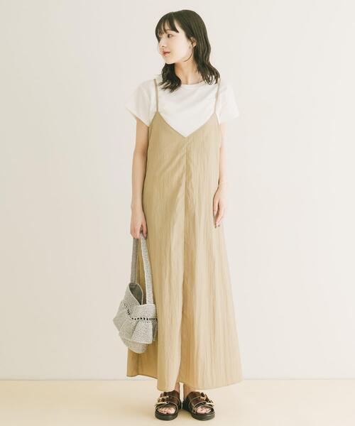 ITEMS URBANRESEARCH(アイテムズ アーバンリサーチ)の「『洗濯可』ワッシャーナイロンキャミワンピースセット(楽着シリーズ)(ワンピース・レディース・ブラック系その他/ベージュ系その他/ブラウン系その他・FREE)」の3枚目の写真