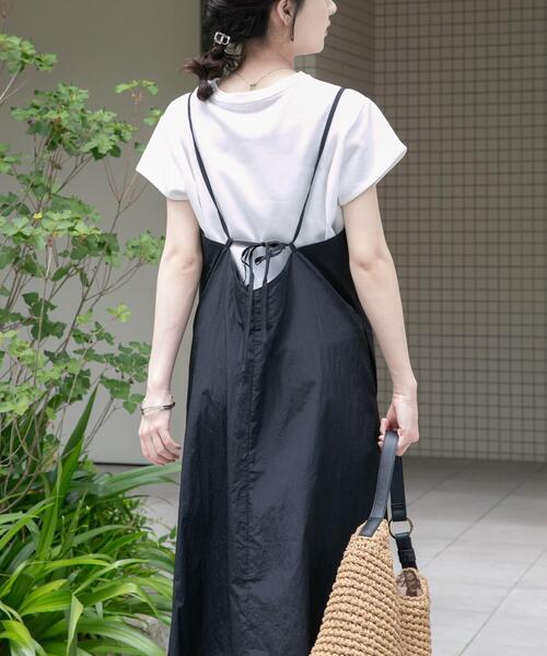 ITEMS URBANRESEARCH(アイテムズ アーバンリサーチ)の「『洗濯可』ワッシャーナイロンキャミワンピースセット(楽着シリーズ)(ワンピース・レディース・ブラック系その他/ベージュ系その他/ブラウン系その他・FREE)」の4枚目の写真