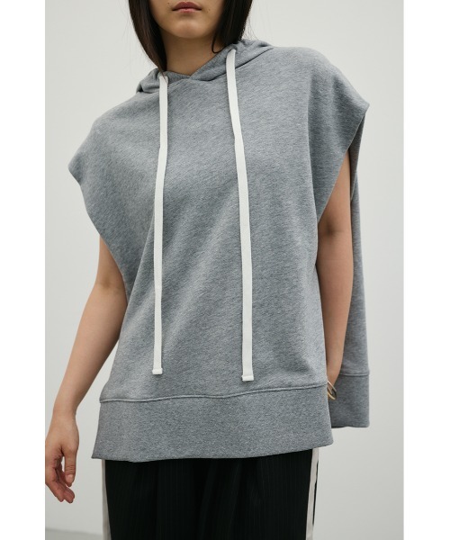 STYLEMIXER(スタイルミキサー)の「ルーズフーディーカットトップ(Tシャツ/カットソー・レディース・ホワイト/ブラック/杢グレー・FREE)」の3枚目の写真