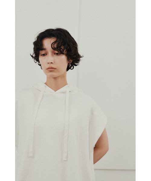 STYLEMIXER(スタイルミキサー)の「ルーズフーディーカットトップ(Tシャツ/カットソー・レディース・ホワイト/ブラック/杢グレー・FREE)」の10枚目の写真